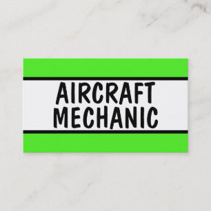 Vliegtuig Mechanic Neon Green Visitekaartje