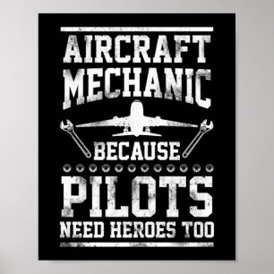 Vliegtuig Mechanic Pilot Hero Diesel Mechanic Gift Poster