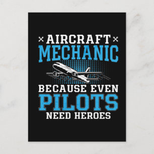 Vliegtuig Mechanic Pilots Helden Vliegtuigluchtvaa Feestdagenkaart