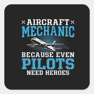 Vliegtuig Mechanic Pilots Helden Vliegtuigluchtvaa Vierkante Sticker