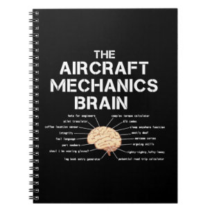 Vliegtuig Mechanics Brain Funny Airicopter Notitieboek