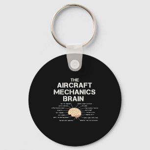 Vliegtuig Mechanics Brain Funny Airicopter Sleutelhanger