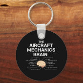 Vliegtuig Mechanics Brain Funny Airicopter Sleutelhanger (Voorkant)