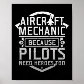 Vliegtuig-mechanisme omdat piloten ook helden nodi poster (Voorkant)