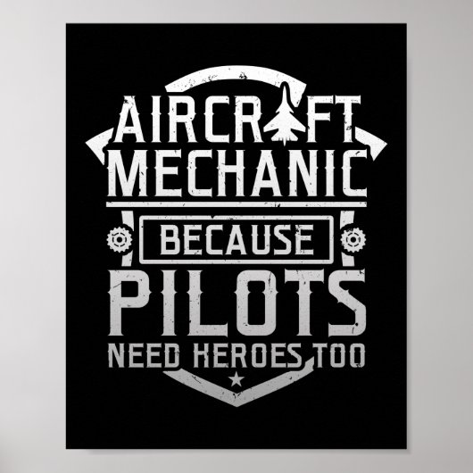 Vliegtuig-mechanisme omdat piloten ook helden nodi poster (Voorkant)