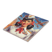  Vliegtuig Meisje Tegeltje (Zijkant)