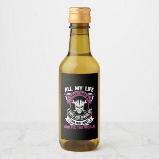 Vliegtuig met badass Mechanic Diesel Mechanic Gift Wijn Etiket