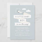vliegtuig met banner Baby shower uitnodigen Kaart (Voorkant)