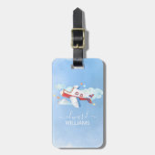 Vliegtuig met een zoete Waterverf Bagagelabel (Voorkant verticaal)