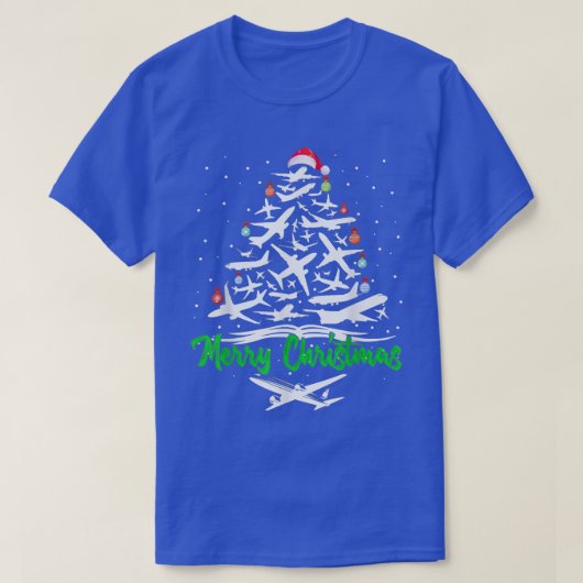 Vliegtuig met kerstmis, met pretje Xma T-shirt (Design voorkant)