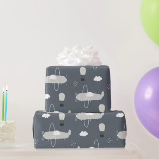Vliegtuig met lucht cadeaupapier