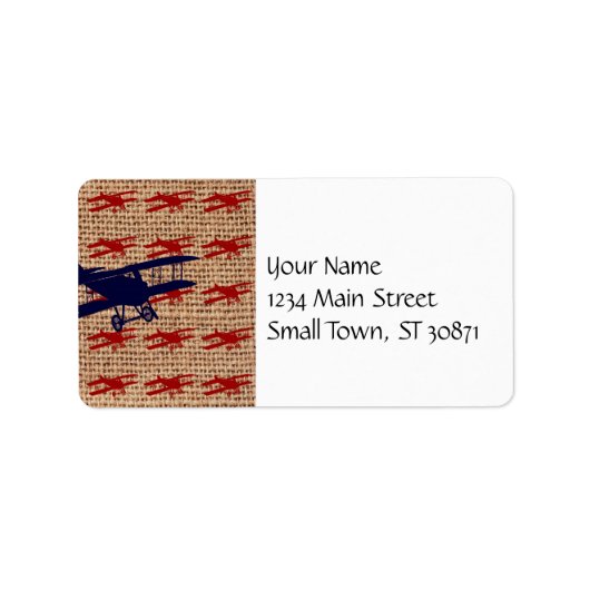 Vliegtuig met propeller op schoot etiket (Voorkant)