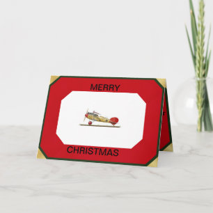 Vliegtuig met rode Baron op een kerstkaart Kaart
