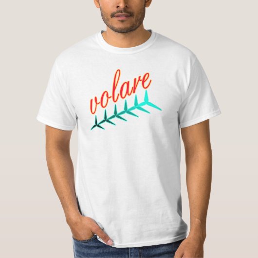 Vliegtuig met T-shirt voor vliegend schroefvliegtu (Voorkant)