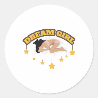Vliegtuig neus kunst droom meisje cadeau idee ronde sticker