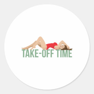 Vliegtuig neuskunst maakt tijd vrij voor inbellen ronde sticker