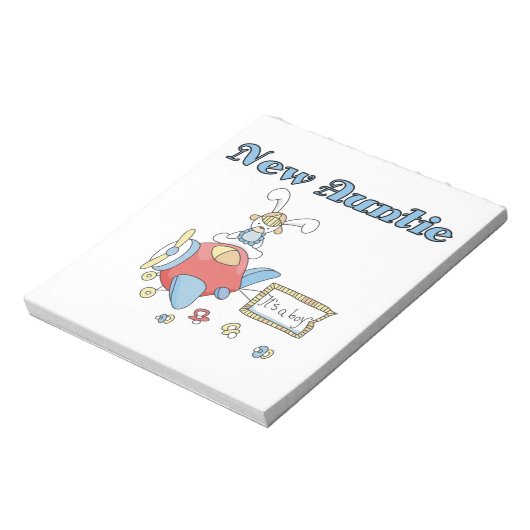 Vliegtuig nieuwe tante van jongen T-shirts en gesc Notitieblok (Gedraaid)