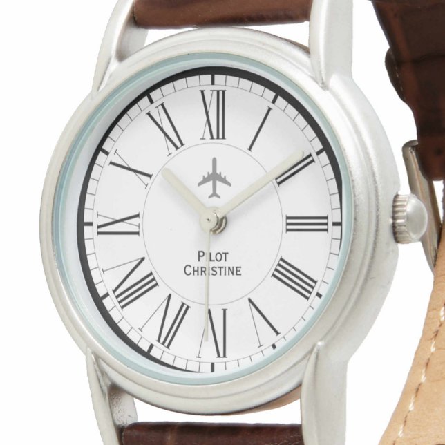 Vliegtuig of piloot van het vrouw horloge (Creator heeft geüpload)