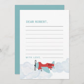 Vliegtuig Oh My Time vliegt Time Capsule Note Kaar Bedankkaart (Voorkant / Achterkant)