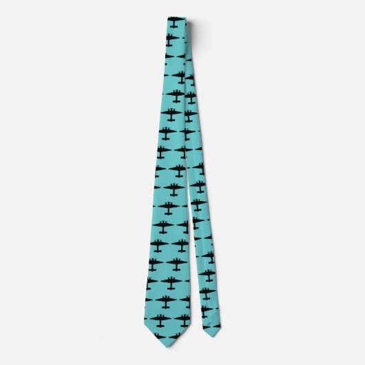 Vliegtuig op blauw stropdas (Voorkant)