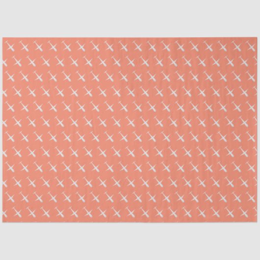 Vliegtuig op Coral Pink Tissuepapier (Voorkant)