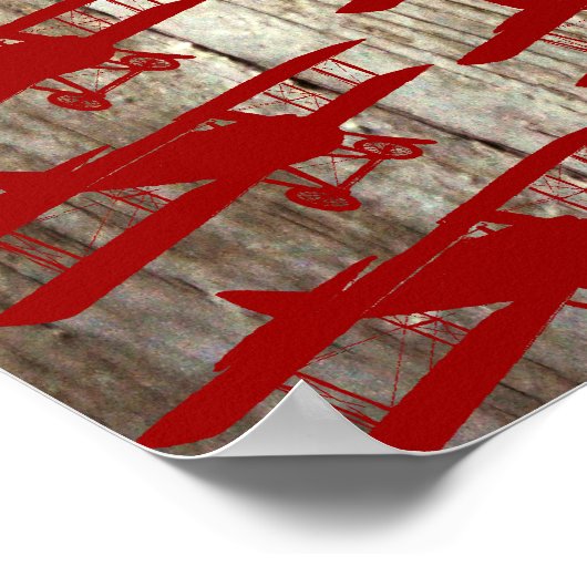 vliegtuig op schoorsteenvliegjes poster (Hoek)