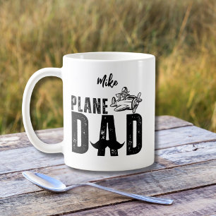 Vliegtuig Papa &  Vliegtuig, Grappige Vaderdag Koffiemok