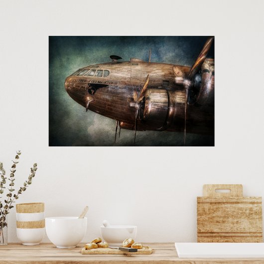 Vliegtuig - piloot - De vliegende wolk Poster (Keuken)
