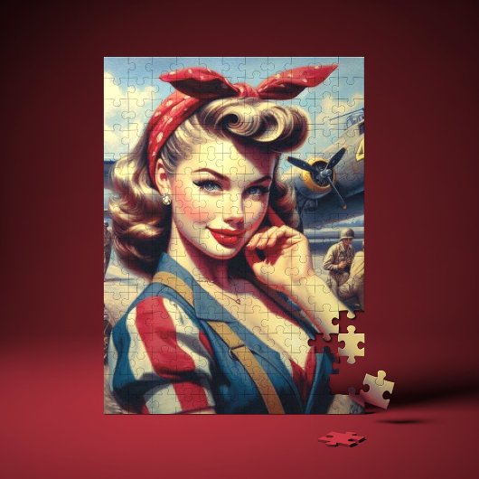  Vliegtuig Pin Up Legpuzzel