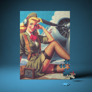 vliegtuig Pin-Up Legpuzzel