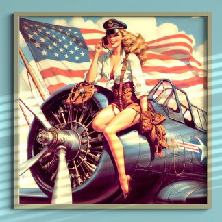 vliegtuig Pin-up Poster