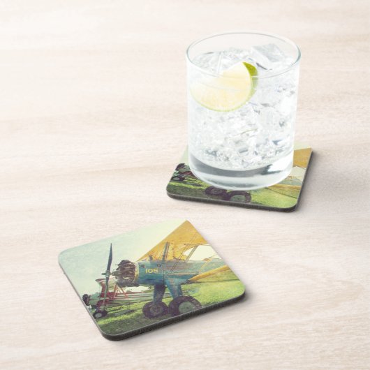 Vliegtuig "Preflight Biplane" Drankjes Onderzetter (Rechterzijde)