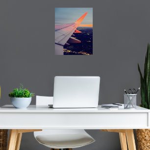 Vliegtuig raam Zonsopgang horizon Luchtvaart Foto Afdruk