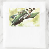 vliegtuig rechthoekige sticker (Tas)