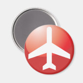 Vliegtuig Red Easy Button Magneet (Voorkant / Achterkant)