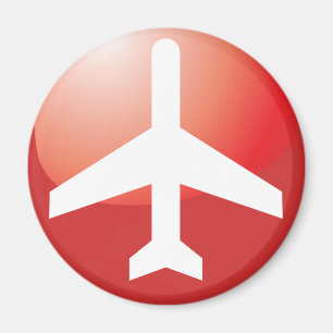 Vliegtuig Red Easy Button Magneet