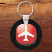 Vliegtuig Red Easy Button Sleutelhanger (Voorkant)
