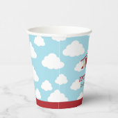 Vliegtuig (Red Plane) Verjaardag Papieren Bekers (Rechts)