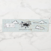 Vliegtuig Reisfeest Waterfles Label Waterfles Etiket (Enkel label)