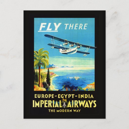 vliegtuig - Reisgeschenken en grinetten Briefkaart (Voorkant)