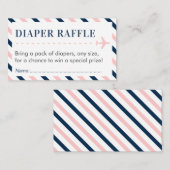 Vliegtuig Reizen Luier Raffle Ticket Baby shower Informatiekaartje (Voorkant / Achterkant)