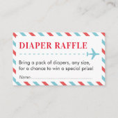 Vliegtuig Reizen Luier Raffle Ticket Baby shower Informatiekaartje (Voorkant)