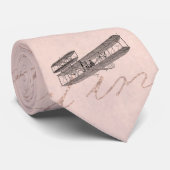 Vliegtuig Retro Oud Biplane Vlak Roze Stropdas (Opgerold)