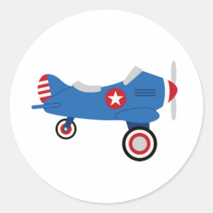 vliegtuig ronde sticker