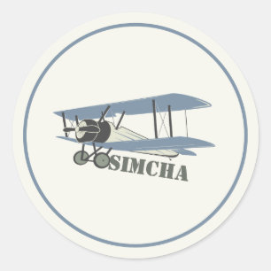 vliegtuig ronde sticker