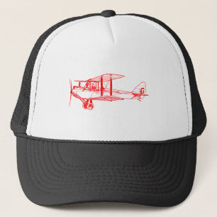  vliegtuig - rood trucker pet