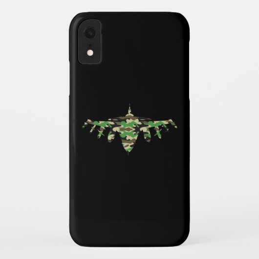 Vliegtuig silhouett van militaire jet-camouflage Case-Mate iPhone case (Achterkant)