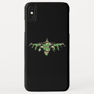 Vliegtuig silhouett van militaire jet-camouflage iPhone XS max hoesje