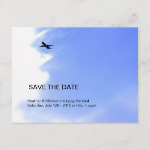 Vliegtuig Sky Destination Wedding Save the Date Aankondigingskaart