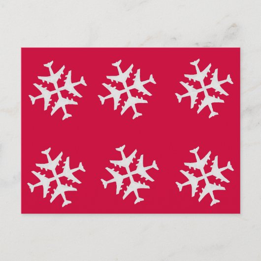 Vliegtuig Snowflake Briefkaart (Voorkant)